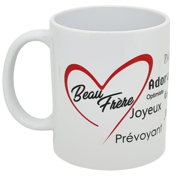 Mug Cadeau Tasse Je T Aime Beau Frere Avec Coeur Et Compliments Anniversaire Fete Noel Cdiscount Maison