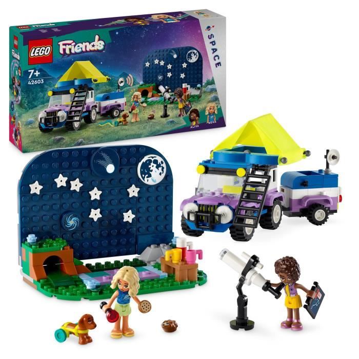 LEGO® 42603 Friends Le Camping-Car d’Observation des Étoiles, Jouet pour Enfants, avec Figurines Ani