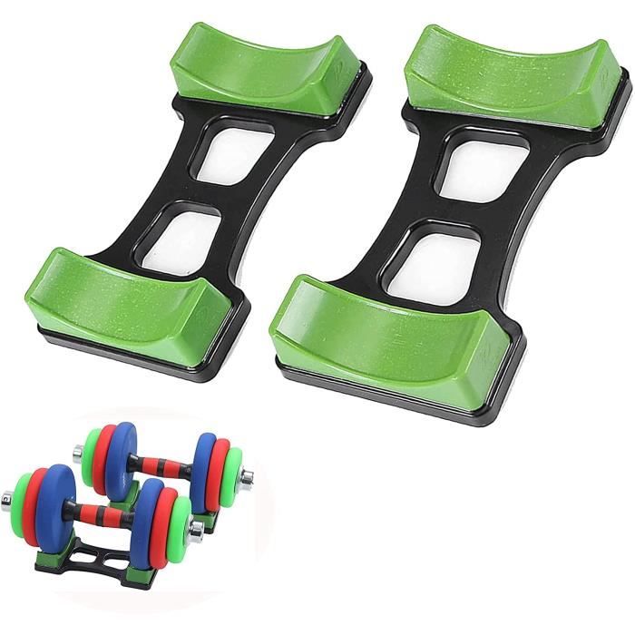 2 Supports Haltères Pour Sol - Anti-Roulement, Plastique ABS, Pour Fitness à Domicile