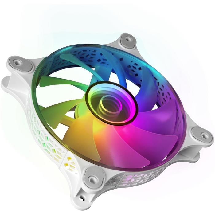 Ventilateur Boîtier PC - Mars Gaming - MF-3D RGB - Blanc - 12 cm - RGB