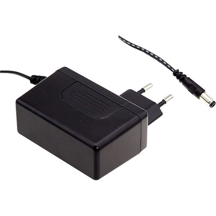 Adaptateur D'alimentation Mean Well NGE90E12-P1J - 90W, 6,25A, 12V - Entrée 100-240V AC - Sortie DC P1J (2,1x5,5mm) - Pour électronique, Médical, Communication