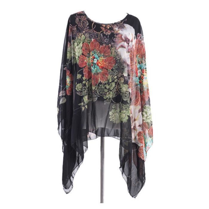 Chemise,BHflutter-Chemisier décontracté en mousseline de soie pour