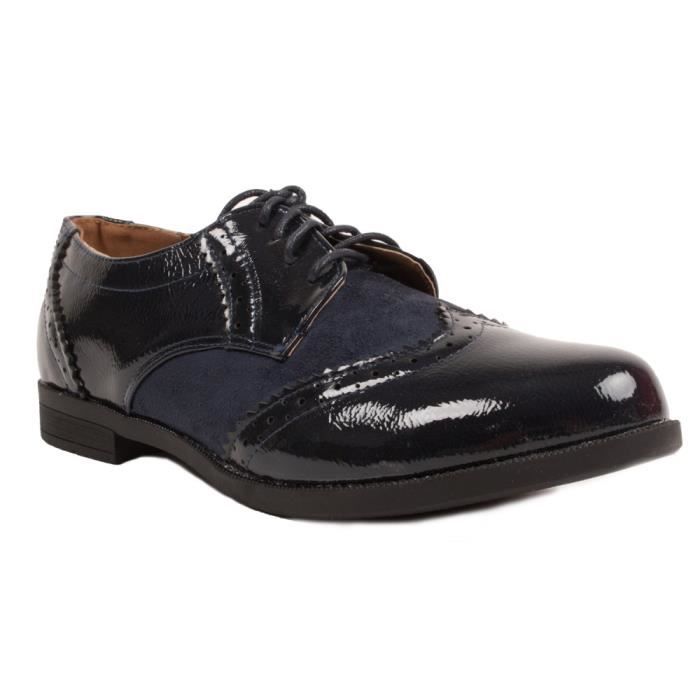 derbies femme marine