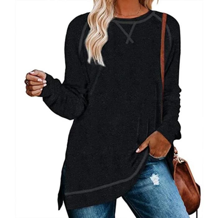 T-Shirt Femme TOFOTL - Manches Longues | Imprimé Chic | Coupe Lâche | Style Décontracté