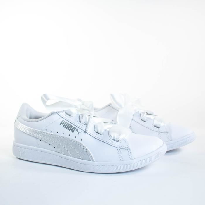 puma blanche lacet satin