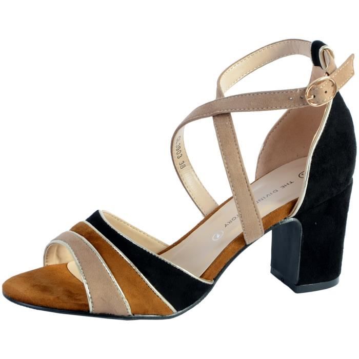 sandale pied large femme
