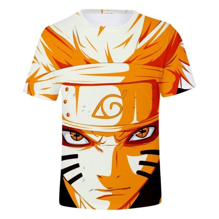 T Shirt Hommes Naruto Imprim Manches Courtes Tshirt Regular Fit 