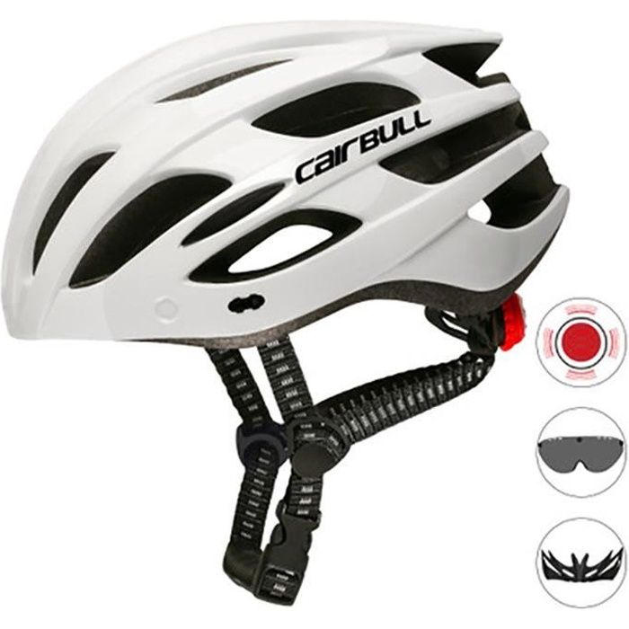 casque de cyclisme ultraléger avec visière amovible lunettes vélo feu  arrière intégré moulé montagne route vtt casques sûrs