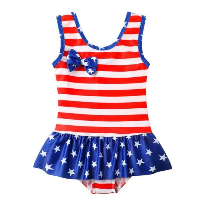 Maillot De Bain Une Piece Maillot De Bebe Fille De Pour 6t 6 8 Ans Combinaison De Natation Cdiscount Sport