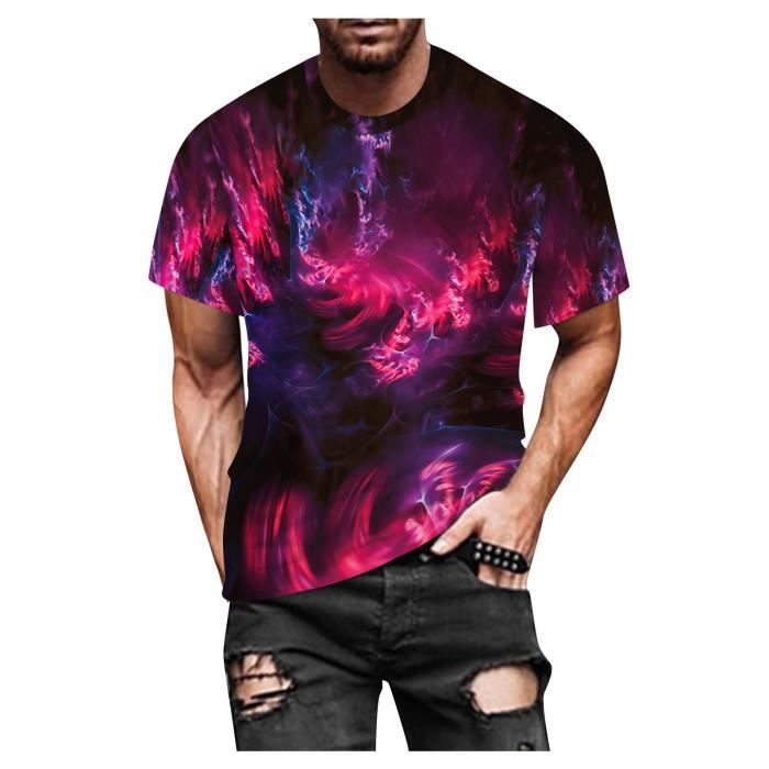 T-shirt d'été décontracté et respirant à manches courtes pour homme, imprimé en 3D main image 0