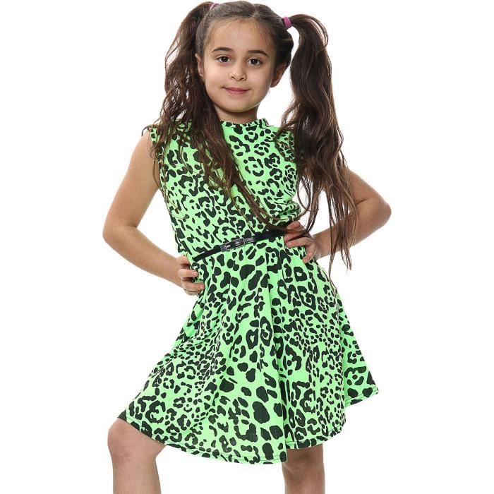 Imprimé Léopard Robe Leopard Enfant Enfants Filles Léopard Imprimé