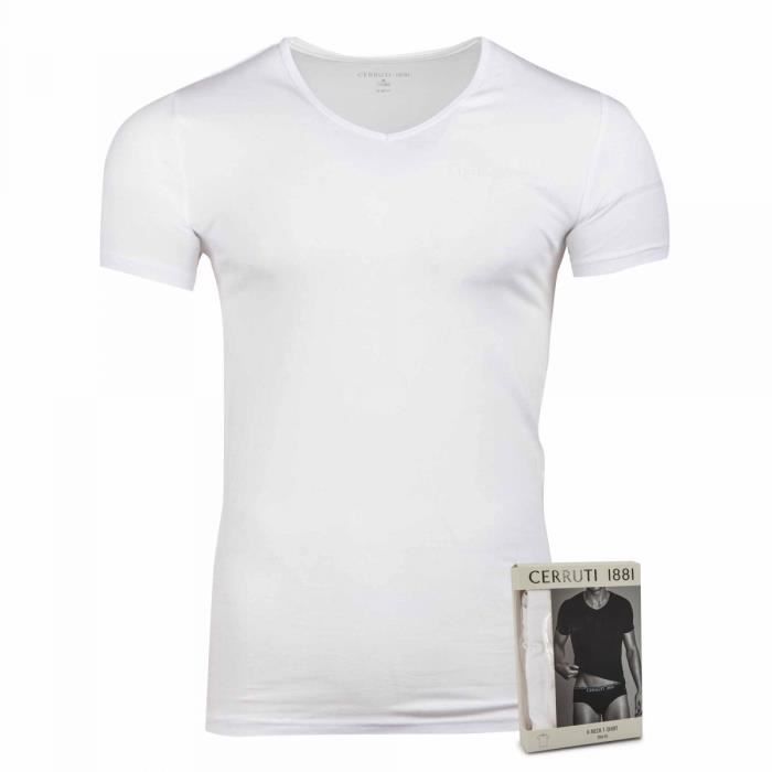 Tee shirt cintré basique col V ART0119 Homme CERRUTI