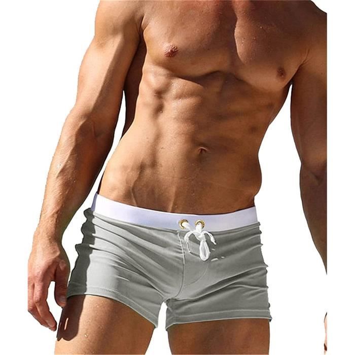 Shorts de Bain Homme Nylon Boxer de Bain Homme avec Poche pour