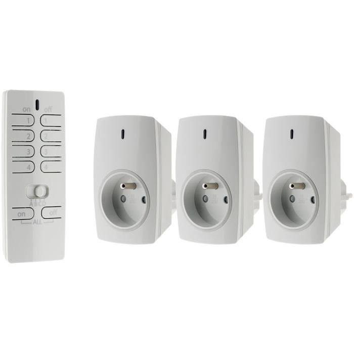 OTIO Lot de 3 prises connectées avec télécommande 16 canaux