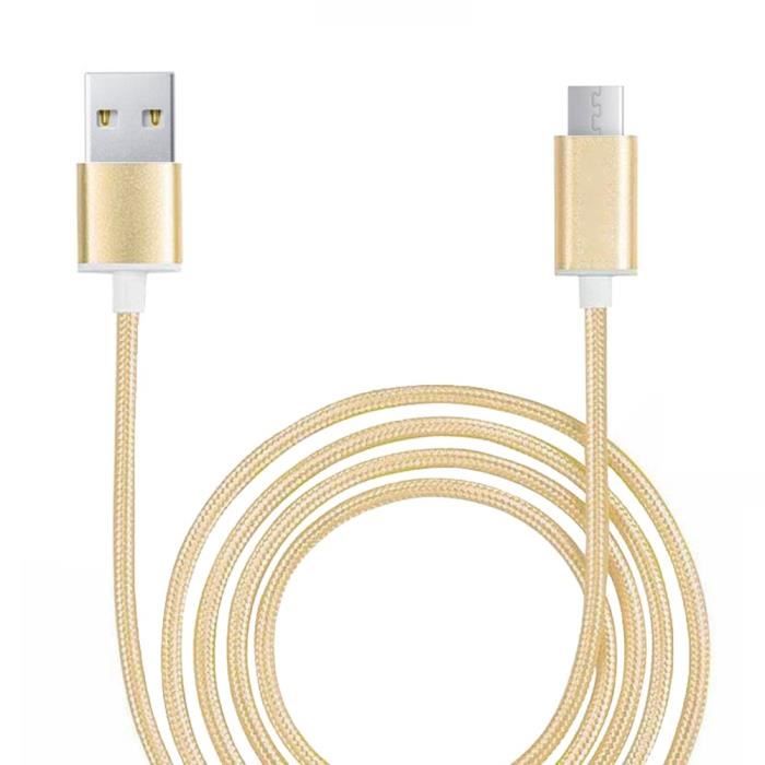 Câble Micro USB Motorola Moto E7 Plus 1 3 Nylon Tressé ChargeSynchronisation Rapide