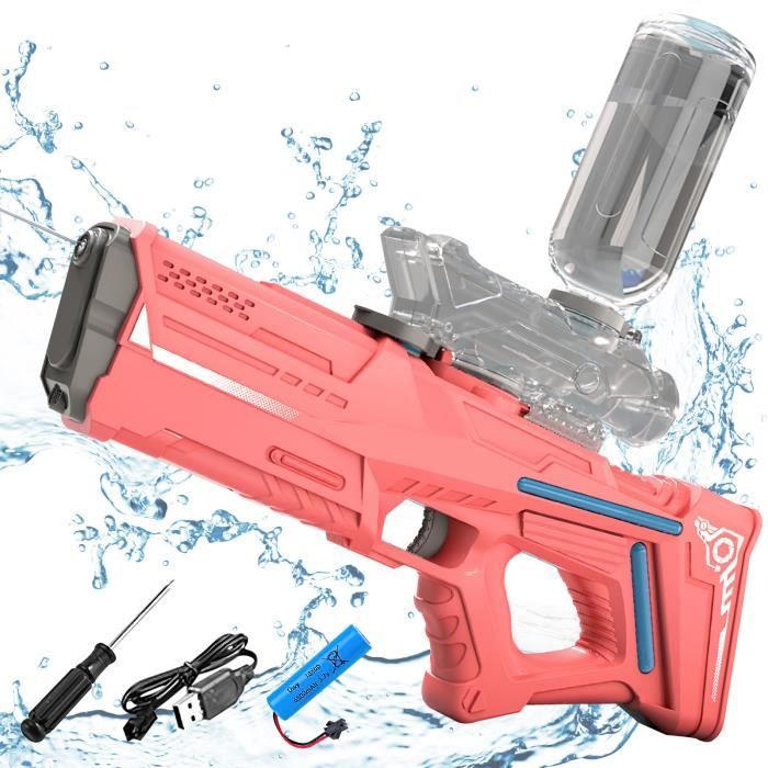 2 Pistolets à Eau électriques Audasi - 500cc, Effets Lumineux, Rechargeable, Portée 10m