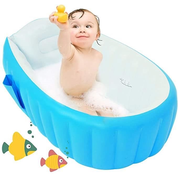 ROCK Baignoire gonflable antidérapante et pliable pour bébé de 0 à 3 ans Bleu