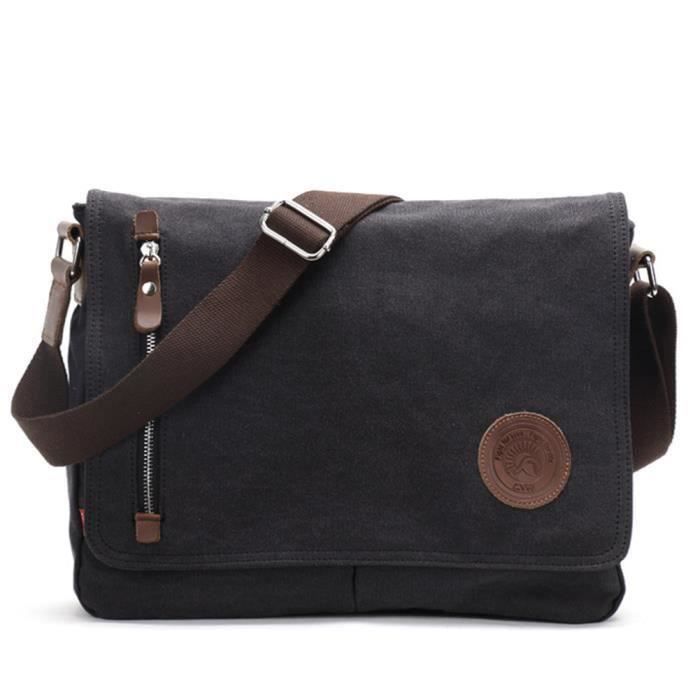 Sacs Toile Sacoche Messager Homme Sac à l'épaule Rétro Vintage Besace