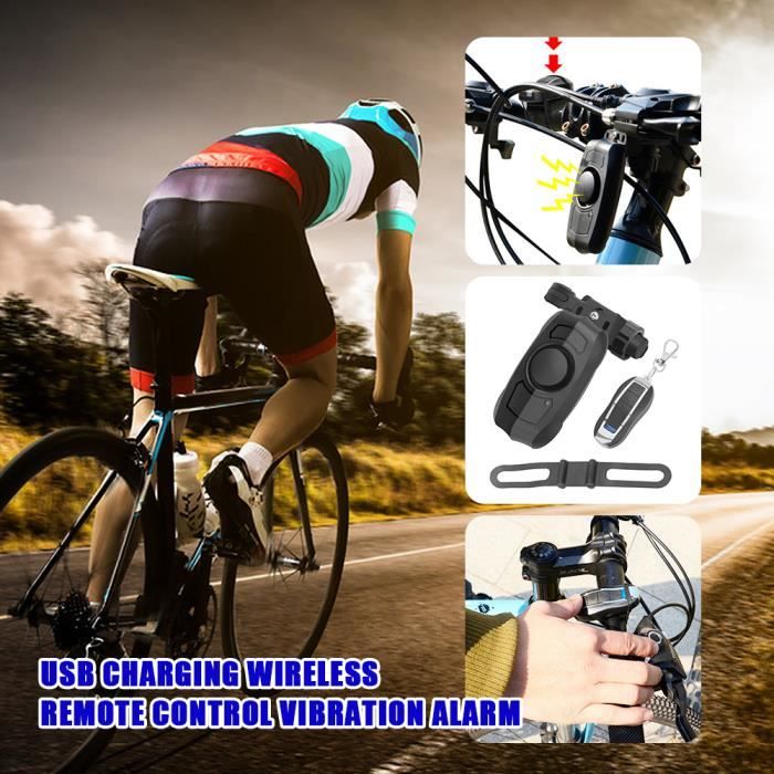 Lixada Mini Alarme De Vélo – 110-120 DB, 3 Sons, Rechargeable USB, ABS+PC, 40 G, Fixation Rapide (noir/vert/bleu/rouge/rose)