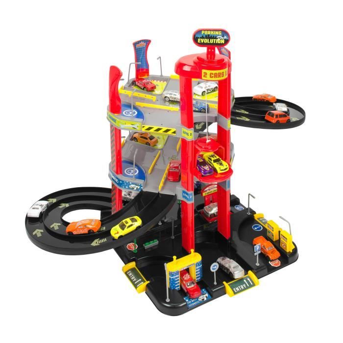 Garage à Étages Pour Voitures – Avec Rampe Et Ascenseur – 25 X 45 Cm – Structure ABS – Jeu Interactif Dès 3 Ans