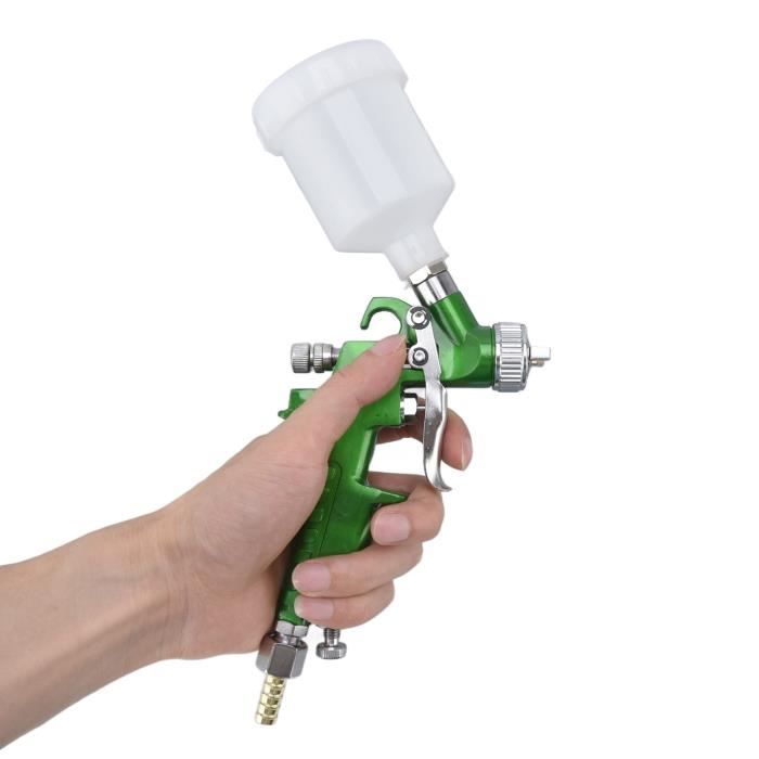 Pistolet à Peinture HVLP à Gravité - Buse 1.0 Mm - Pour Retouches Auto, Meubles - Aluminium Et Cuivre