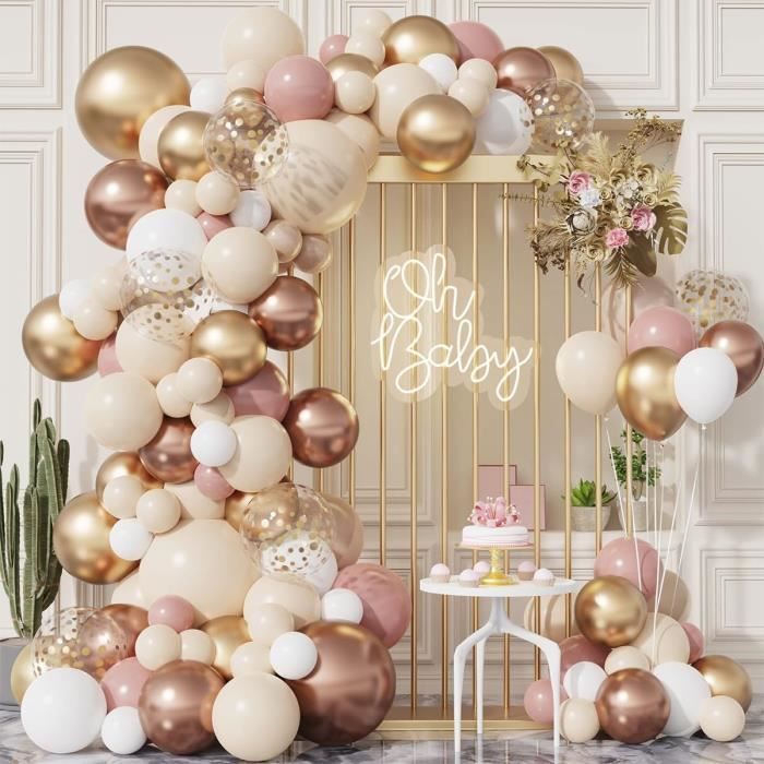 Arche de ballons rose gold en kit, guirlande ballons | France Effect