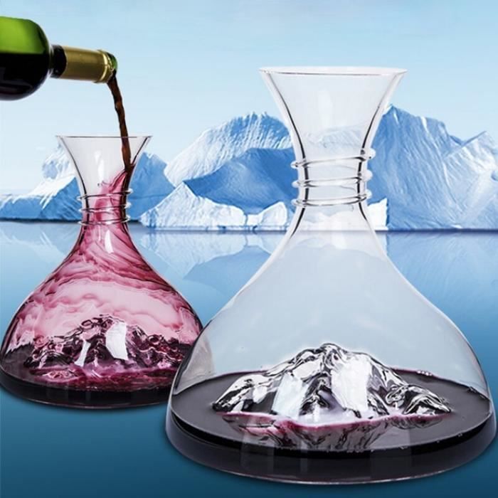paysky Carafe à vin rotative en cristal de 1,3 l avec coffret cadeau, pour cadeau de mariage, anniversaire, banquet, souper, rouge
