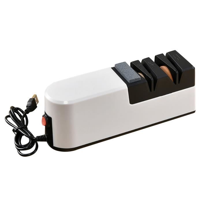 Aiguiseur Électrique De Couteaux Rechargeable – 3 Vitesses, Silencieux, Affûtage Grossier/Fin, Idéal Cuisine & Extérieur