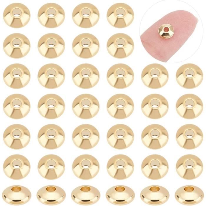UNICRAFTALE 100 Puntas De Cuentas Doradas, Extremos De Calotte De Acero Inoxidable Cubiertas Abiertas Para Nudos Puntas De Cuentas Plegables De