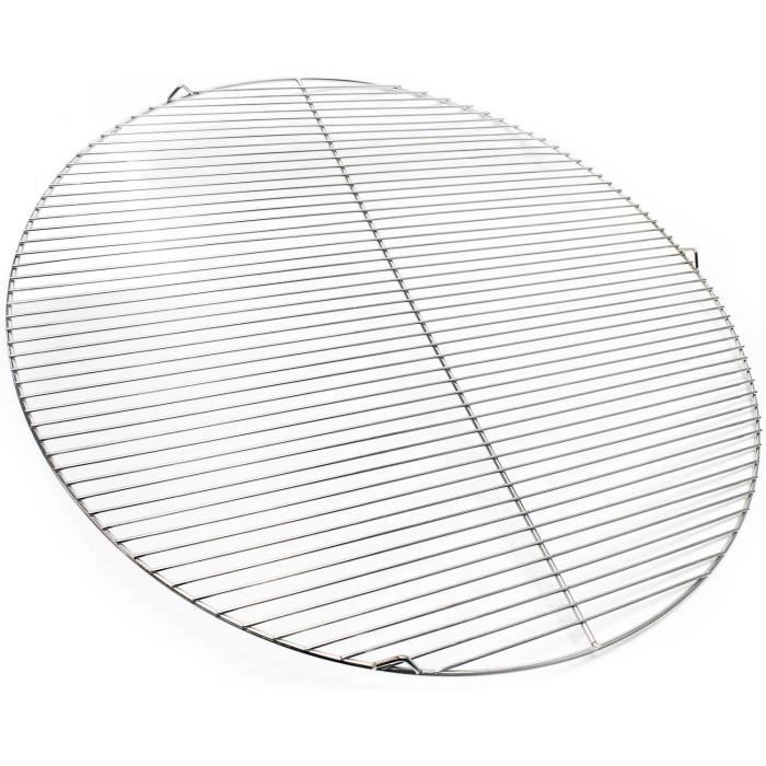 Grille de barbecue rectangulaire en acier inoxydable 67 x 40 cm avec 2
