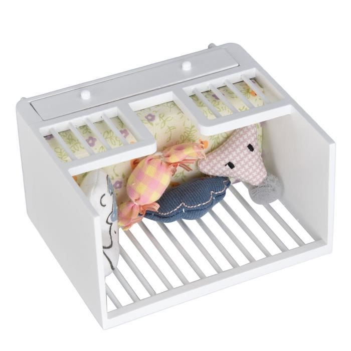 Berceau Miniature En Bois Pour Maison De Poupée - Décoration Miniature, Lit De Poupée Beige, Loisir Créatif