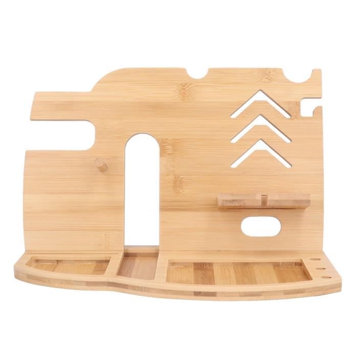 Station De Charge En Bambou Support De Charge Pour Plusieurs Appareils