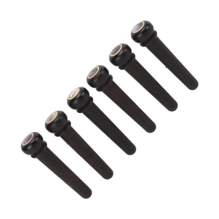Chevilles De Pont Pour Guitare Folk – Lot De 6 En Laiton (noir Ou Or)