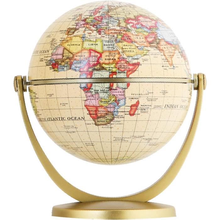 Globe Terrestre Illuminé 30 Cm - Relief 3D - Carte Physique/politique - Pied Métal Noir - Pour école, Bureau, Décoration