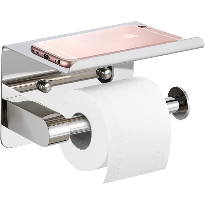 Support Rouleau Papier Toilette – Meuble Rangement Salle De Bain Blanc Mince
