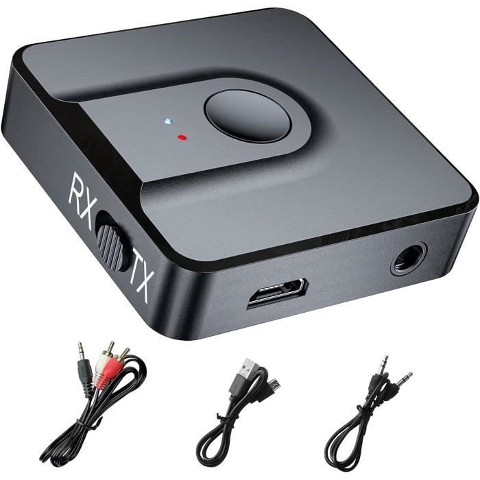 Adaptateur Bluetooth 5.3 Voiture - Transmetteur FM/USB Avec Jack 3.5mm - Appels Mains Libres - LED