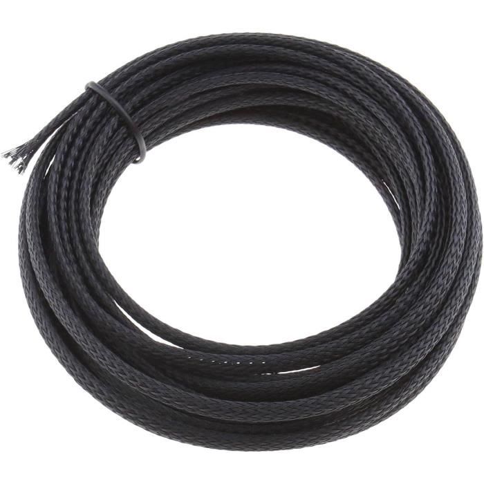 Gaine Tressée Extensible 5 Mm X 10 M - Gestion Des Câbles, Idéale Voiture, Maison, Industrie