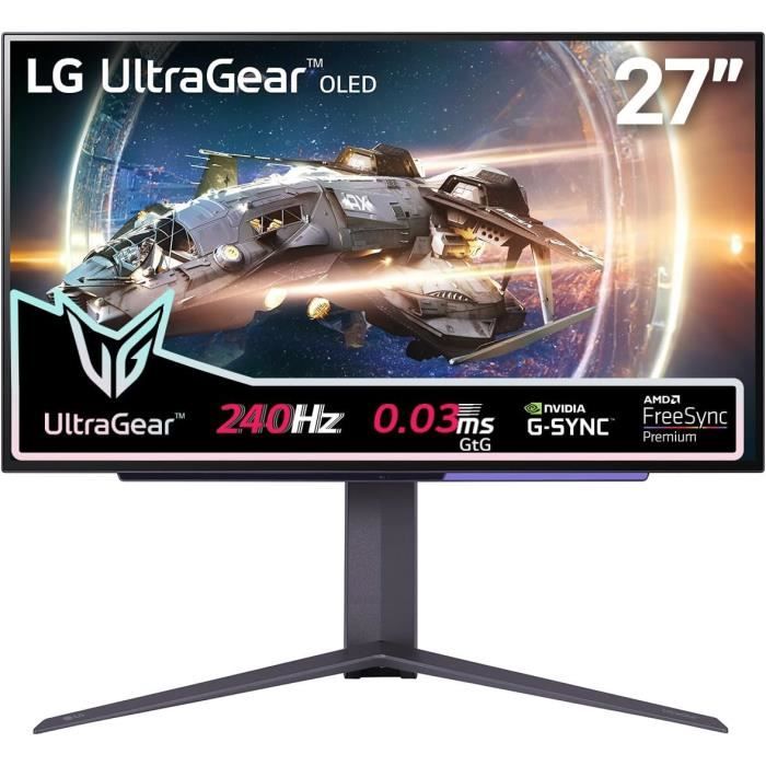 Ultragear™ 27Gr95Qe-B Ecran Pc Gaming Oled 27 - Dalle Oled Résolution Qhd ( 2560X1440), 0.03Ms Gtg 240Hz, Hdr 10, Dci-P3 98.5[Y797] - Cdiscount  Informatique