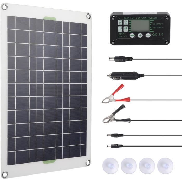 Panneau Solaire Chargeur JES 50W 12V – Pour Camping-Car, Voiture, Remorque, Tente