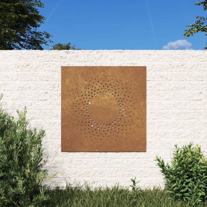 vidaXL Décoration murale jardin 55x55 cm acier corten design du soleil 824491