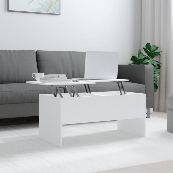 PromoTable de Salon LMT - Table basse Blanc 102x505x465 cm Bois dingénierie 263Kg
