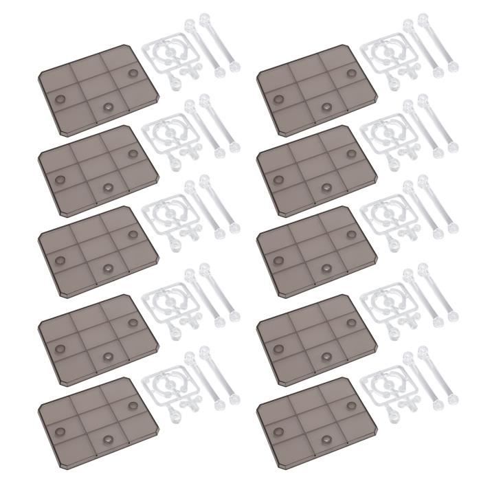 Lot De 3 Supports Transparents Ajustables Pour Figurines – Stable, ABS 9,5 X 7 X 7 Cm – Exposition De Poupées, Action Figures, Modèles