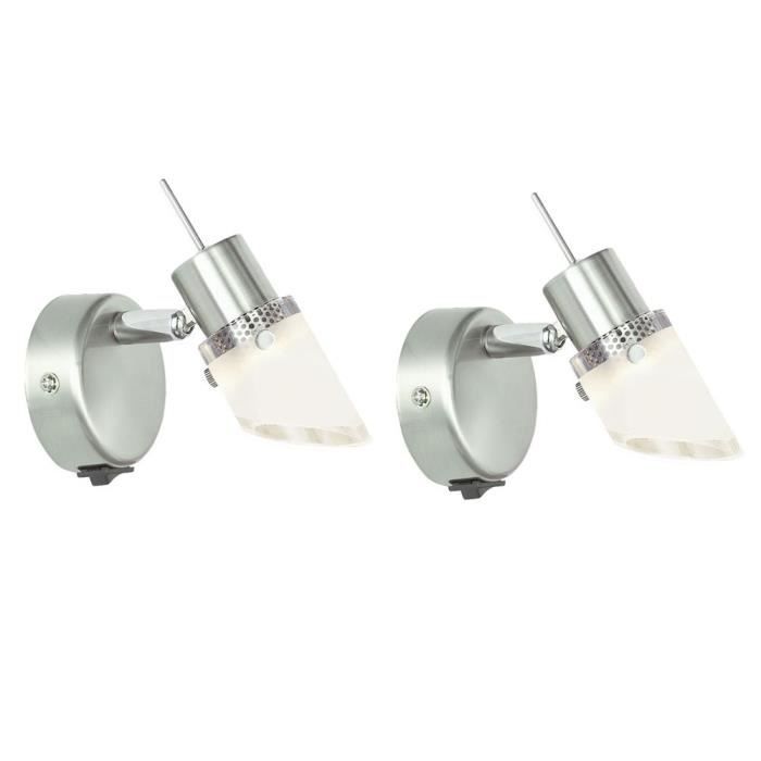 Applique Murale Hofstein - Nickel Mat/blanc - 1 Ampoule - Neuf Sous Emballage