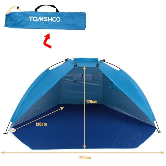 Tente De Plage Vibemo 10x10 Ft UPF50+ - Abri Camping Avec 4 Sacs à Sable