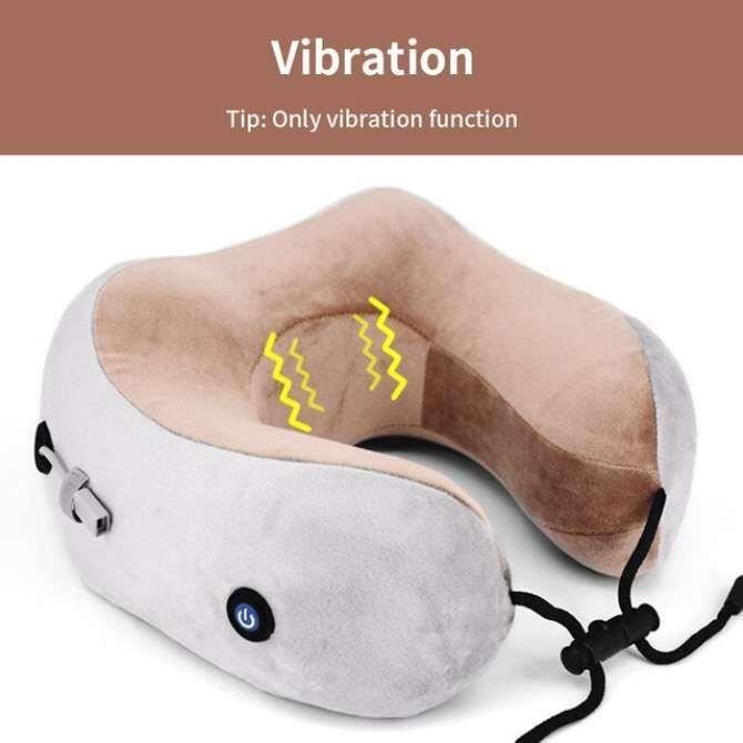 Oreiller Massant Cervical Avec Chaleur Et Vibrations - Modèle TimTam Power Massager - Noir En Simili Cuir - Neuf