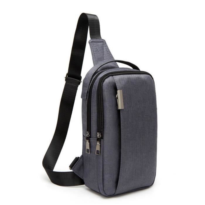 Sac Bandoulière Homme FSD.WG - Sac De Poitrine - Cuir Synthétique - Léger Et Résistant à L'eau