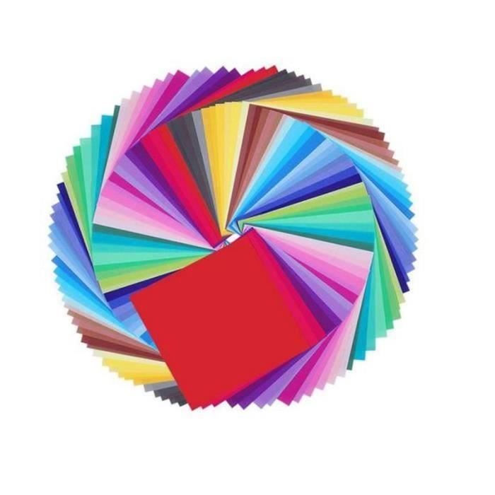 500 Feuilles Papier Origami Rond 15cm - 10 Couleurs Double Face