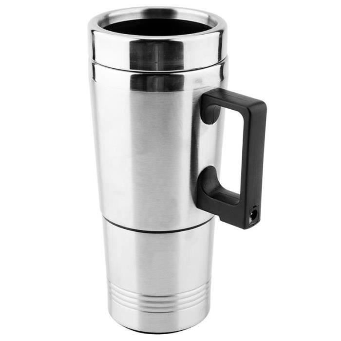Tasse Chauffante Voiture KIMISS 12V - Bouilloire Acier Inoxydable 450ML Pour Café Thé Chaud