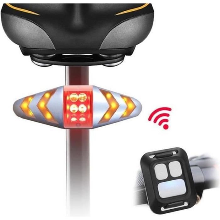 Feu Arrière Vélo NHHEO Avec Clignotants - 14 Modes, Télécommande Sans Fil, USB Rechargeable