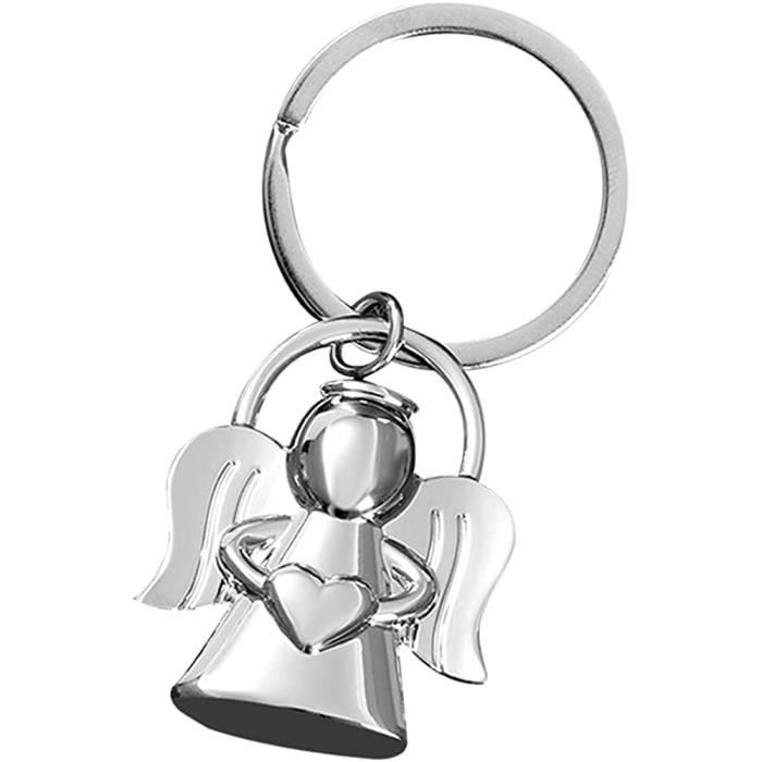 GZXYA 1275 Porte-clés ange gardien porte-bonheur avec pendentif en forme  d'ange avec cœur pour examens ou voiture, convient comme cadeau pour femme